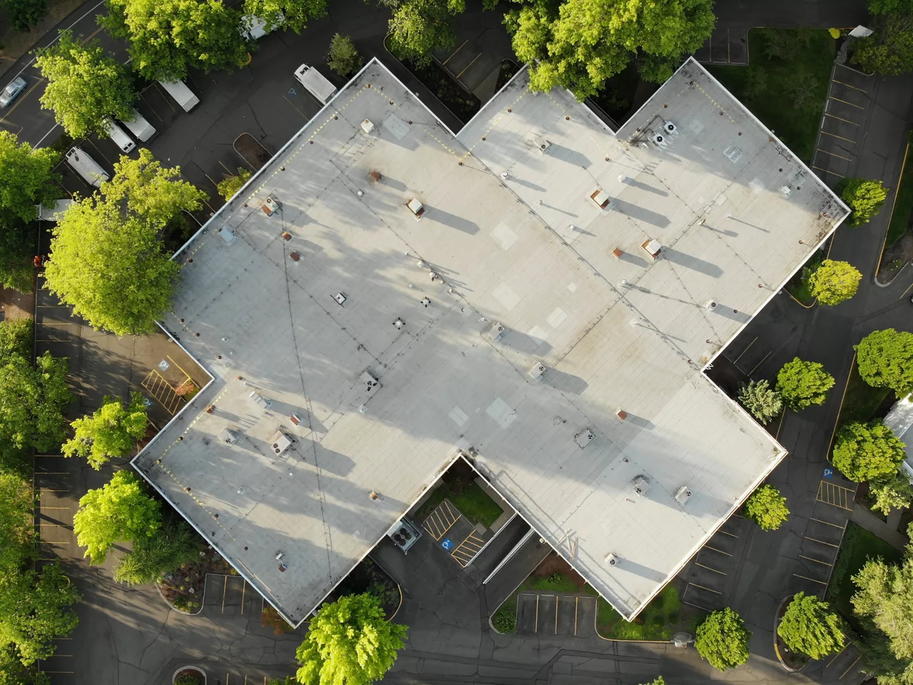Photo du toit d'une grande maison et du paysage vue de dessus, texture pour le design.