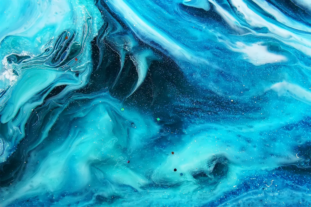 Blaue Harze fließen 